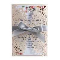 Pink Business Card Invitation Card Laser Cut Wedding Invitation Card